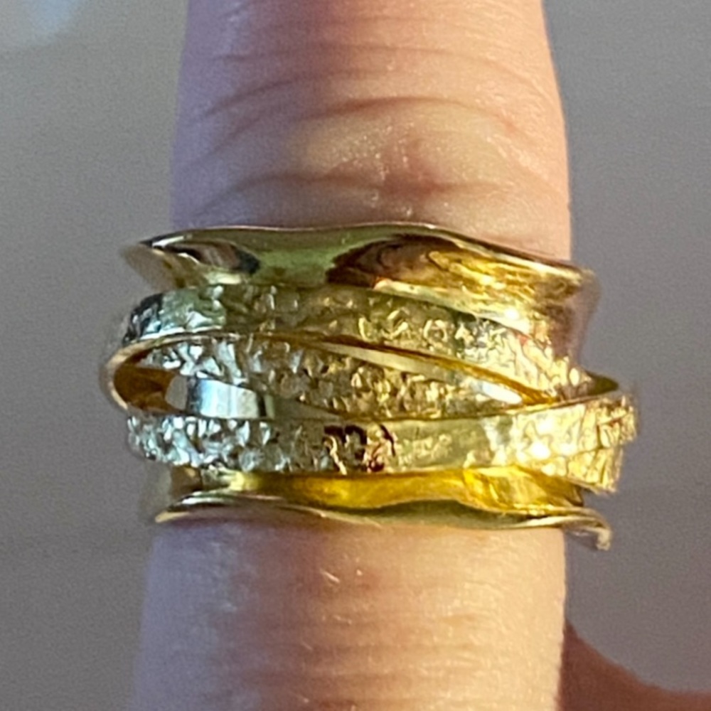 NWOT ITALY MADE 4 BAND SPINNER RING - Picture 2 of 16